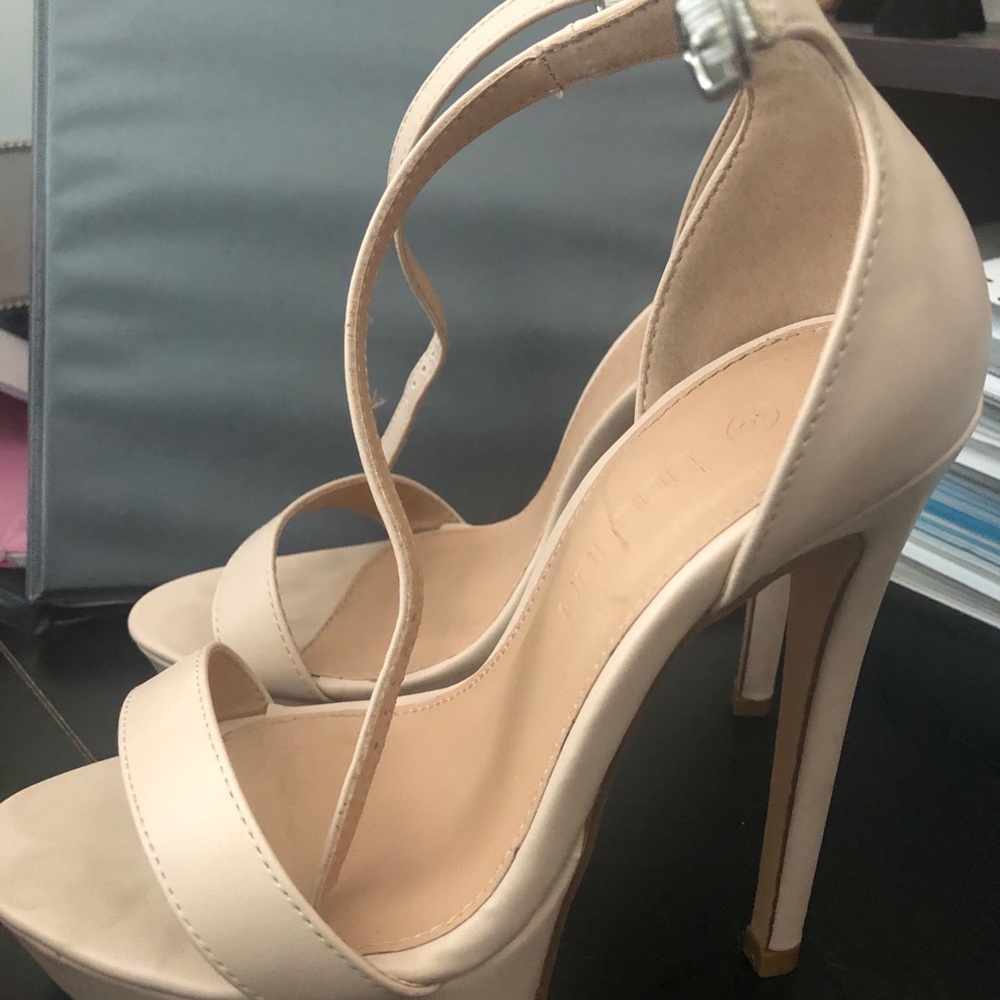 Cream Boohoo 6” heels